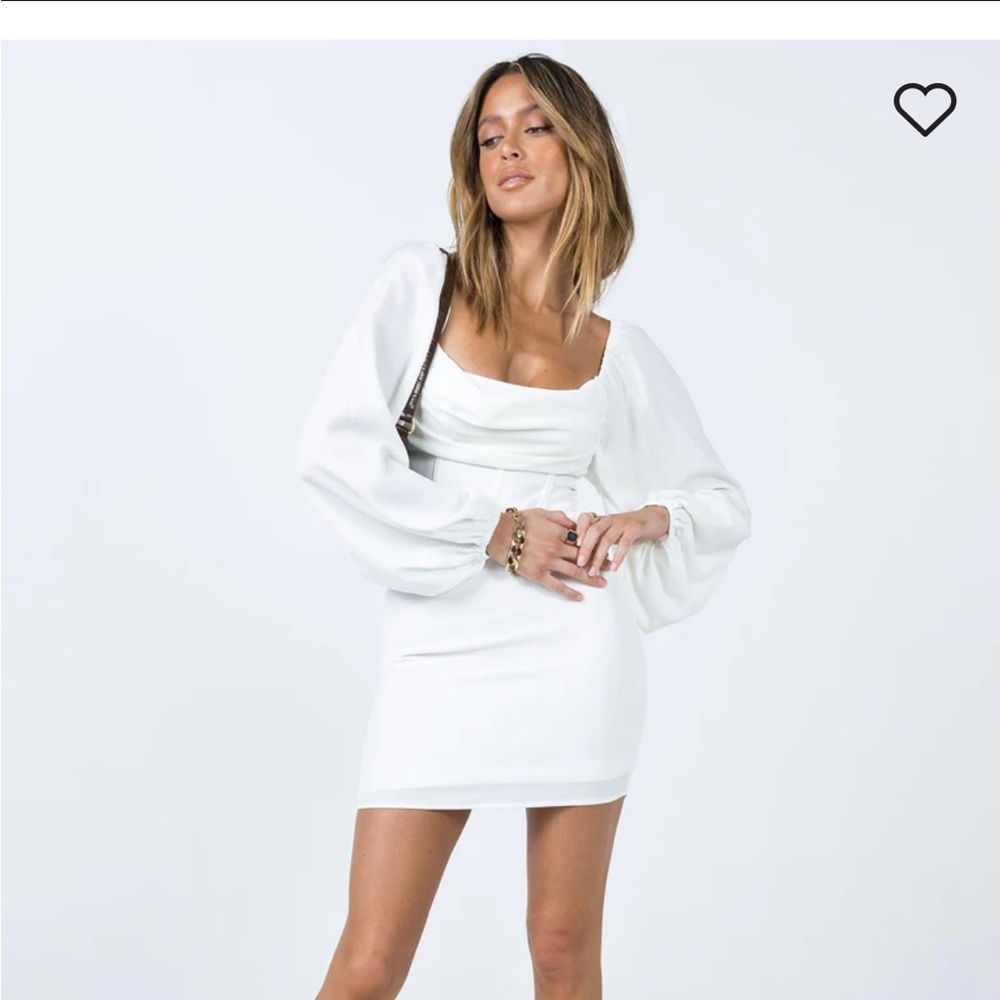 LILLIE LONG SLEEVE MINI DRESS WHITE